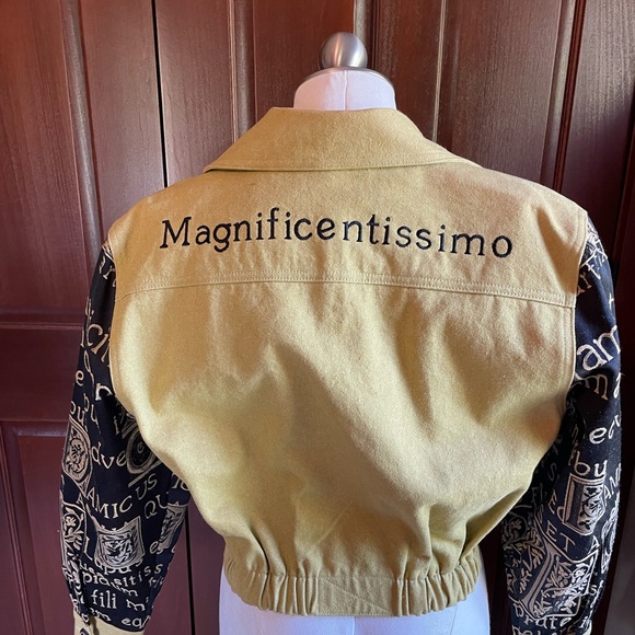 Embroidered moto jacket. Size S. By Lorraine Wardy. - Picture 2 of 5